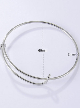 雅缤唐风女士黄铜光面手镯