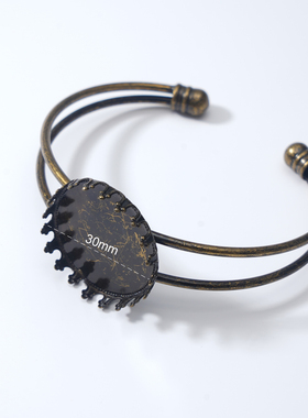 雅缤欧美情侣黄铜空托手镯