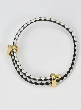 雅缤情侣真皮未镶嵌简约手链