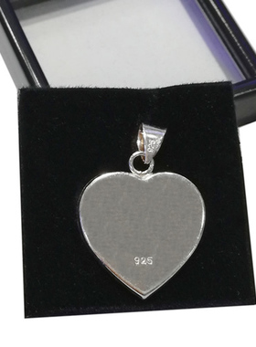 diy纯银时光宝石心形吊坠