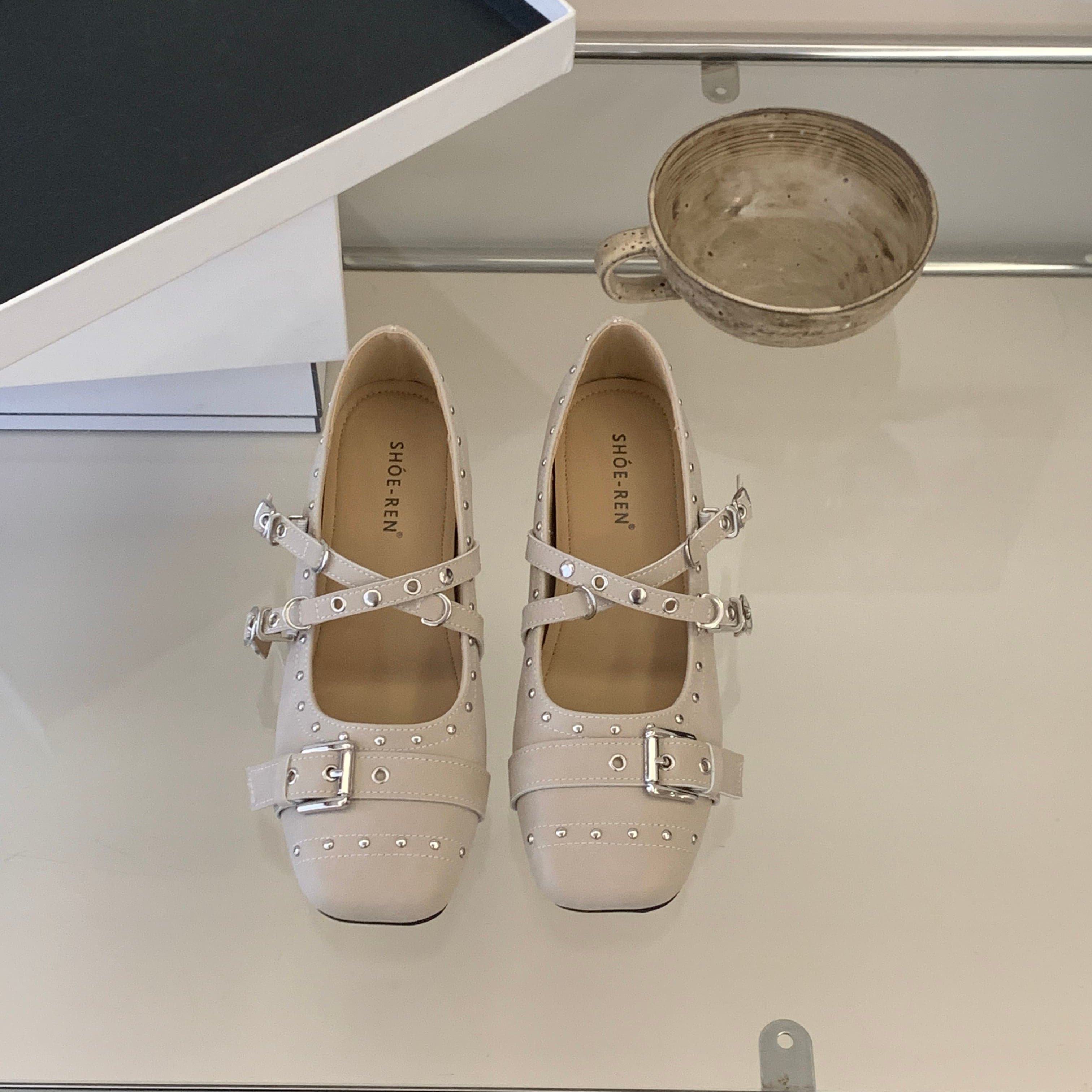 复古铆钉玛丽珍鞋女方头2026新款春季浅口内增高百搭裙子晚晚单鞋,淘宝优惠券,粉丝福利购,淘宝优惠卷