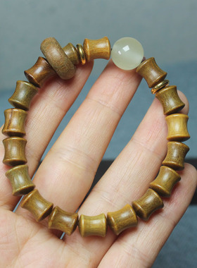 阿根廷绿檀木竹节手串带跑环