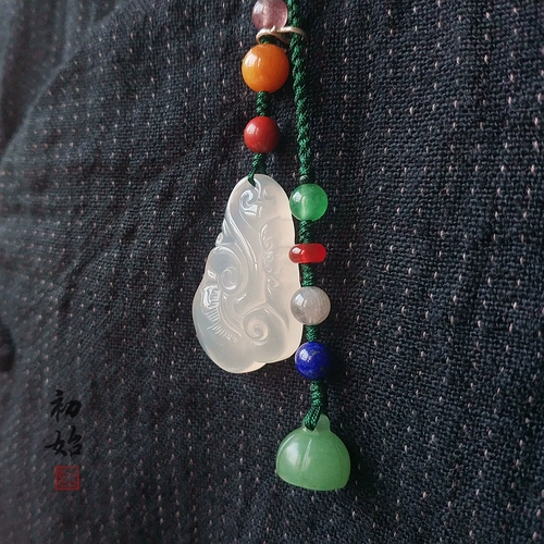 Ретро ципао, подвеска, белое ханьфу из белого нефрита, агатовый брелок, китайский стиль