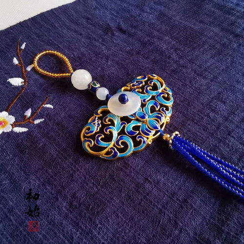 Оригинальная дизайнерская ретро эмаль, ханьфу, ципао, аксессуар, подвеска с кисточками, китайский стиль