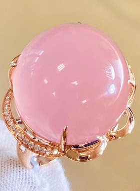 莫桑比克粉晶戒指定制彩色宝石女