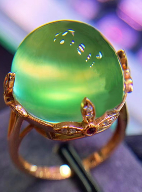 哗啦啦18K金葡萄石戒指送运费险