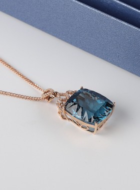 18k托帕石天然宝石礼物女附证书