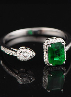 天然祖母绿18k金镶嵌女假一赔四