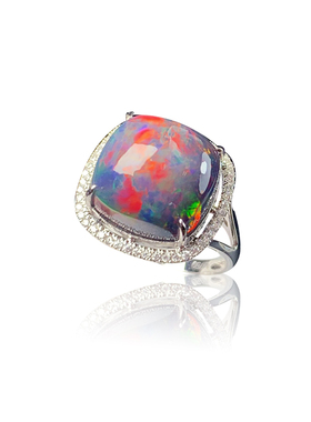 新款澳洲宝石黑欧泊女母亲节礼物