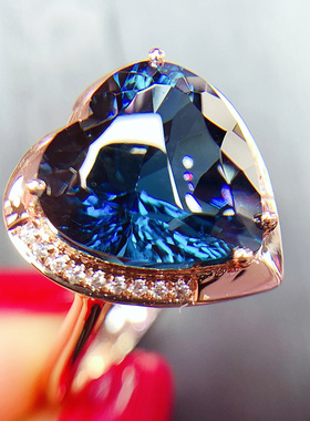 天然托帕石戒指女款18k金镶嵌