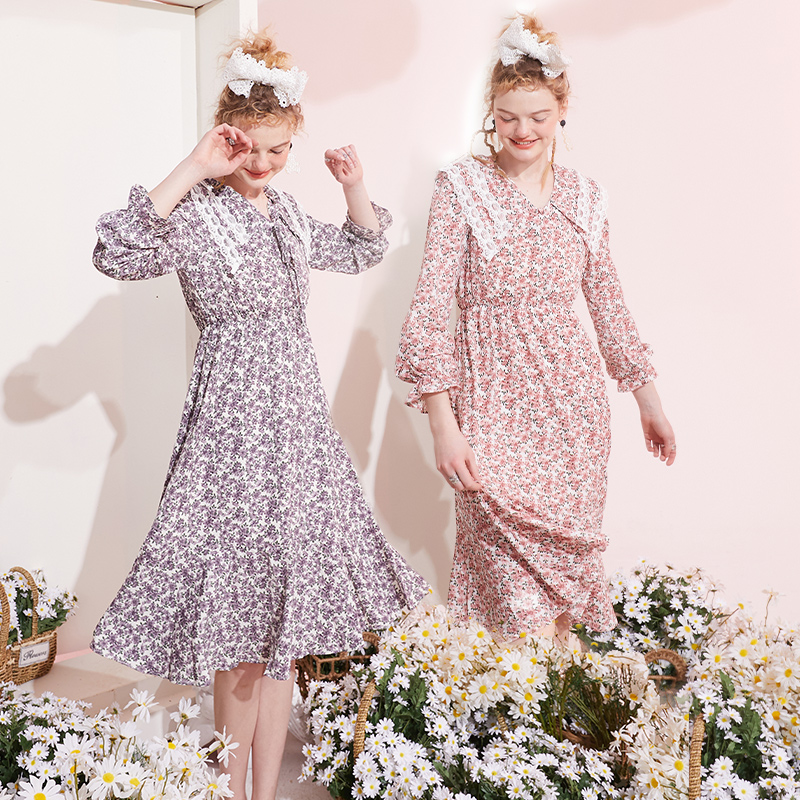 【新品】妖精的口袋法式碎花连衣裙 妖精的口袋连衣裙