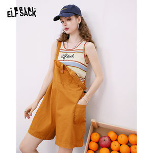 【商场同款】妖精的口袋亚麻条纹吊带背心女2023夏季新款无袖内搭