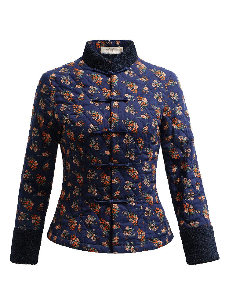 筠雅冬季加棉旗袍上衣保暖棉麻小袄 筠雅上衣