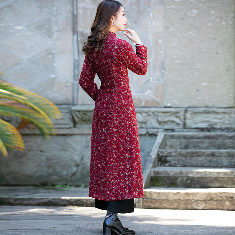 筠雅冬款改良棉旗袍小袄加厚连衣裙 筠雅旗袍