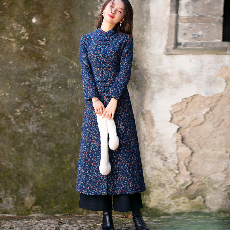 冬天穿的唐装女冬装加厚中国风旗袍 筠雅旗袍