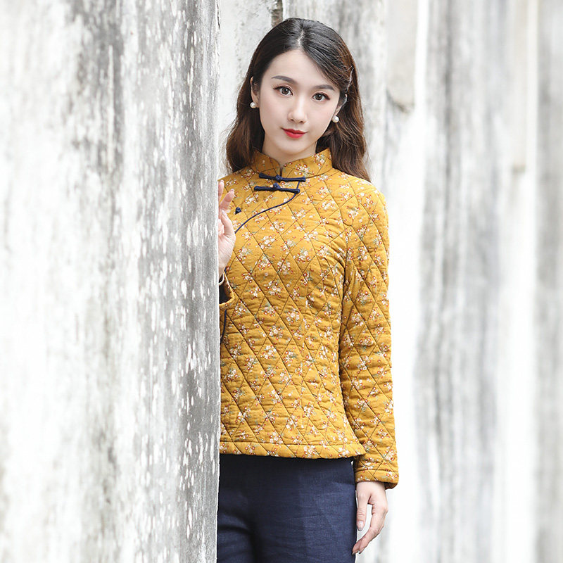 筠雅唐装冬旗袍式加厚复古偏襟盘扣 筠雅上衣