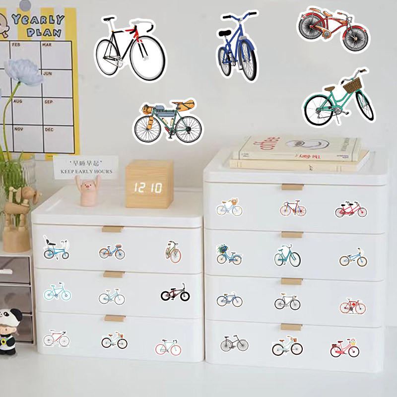 Cartoon bicycle waterproof decorative graffiti sticker
