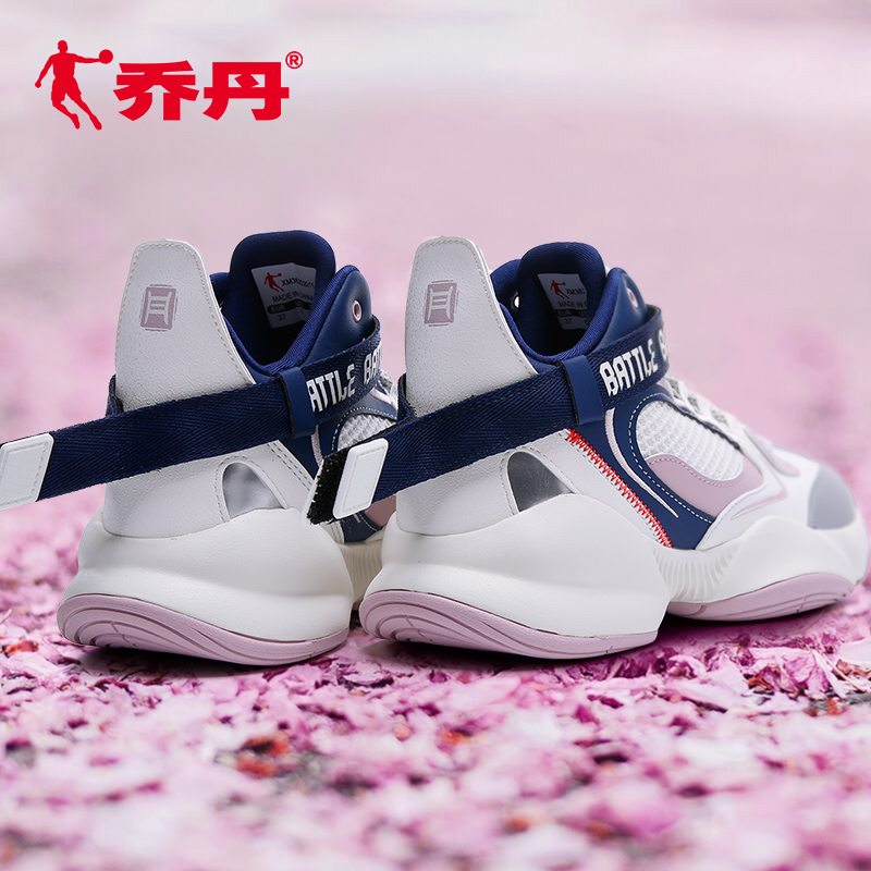 乔丹悠洋专卖店乔丹篮球鞋女秋新款网面透气休闲鞋学生老爹鞋高帮球鞋运动鞋1