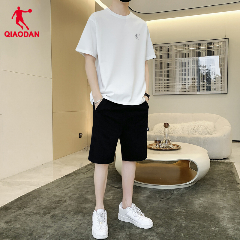 中国乔丹运动套装男夏季透气宽松短袖五分裤大码跑步休闲两件套男 - 图2