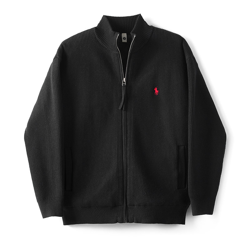 LUUD 莱赛尔天丝刺绣保暖夹棉针织开衫男士冬季坑条肌理立领外套,淘宝优惠券,粉丝福利购,淘宝优惠卷