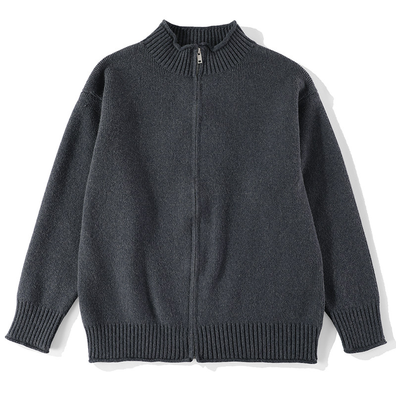 LUUD 极简轻熟螺纹立领毛衣外套男士冬季重磅930g老钱风针织开衫,淘宝优惠券,粉丝福利购,淘宝优惠卷