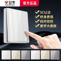 Bull 4 Open Double Control Switch Panel Power Home Wall 86 Type 4 Twin Acrylic Concealed control switch