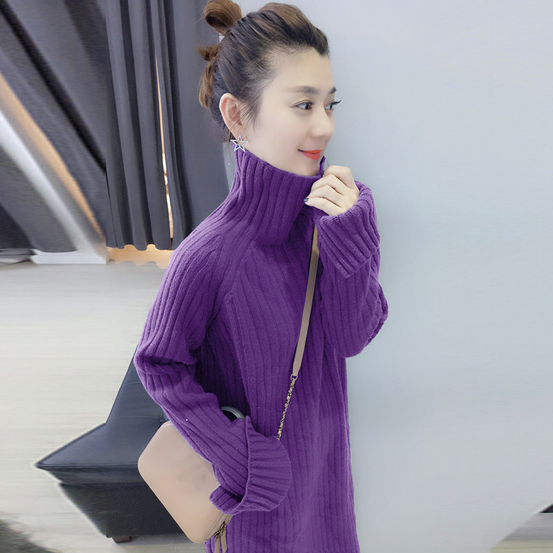 轻熟慵懒过膝小众高领针织2020毛衣 bobowaltz连衣裙