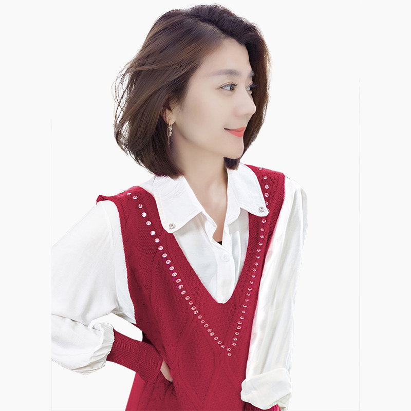 红色新年宽松毛衣裙时尚欧货连衣裙 bobowaltz连衣裙