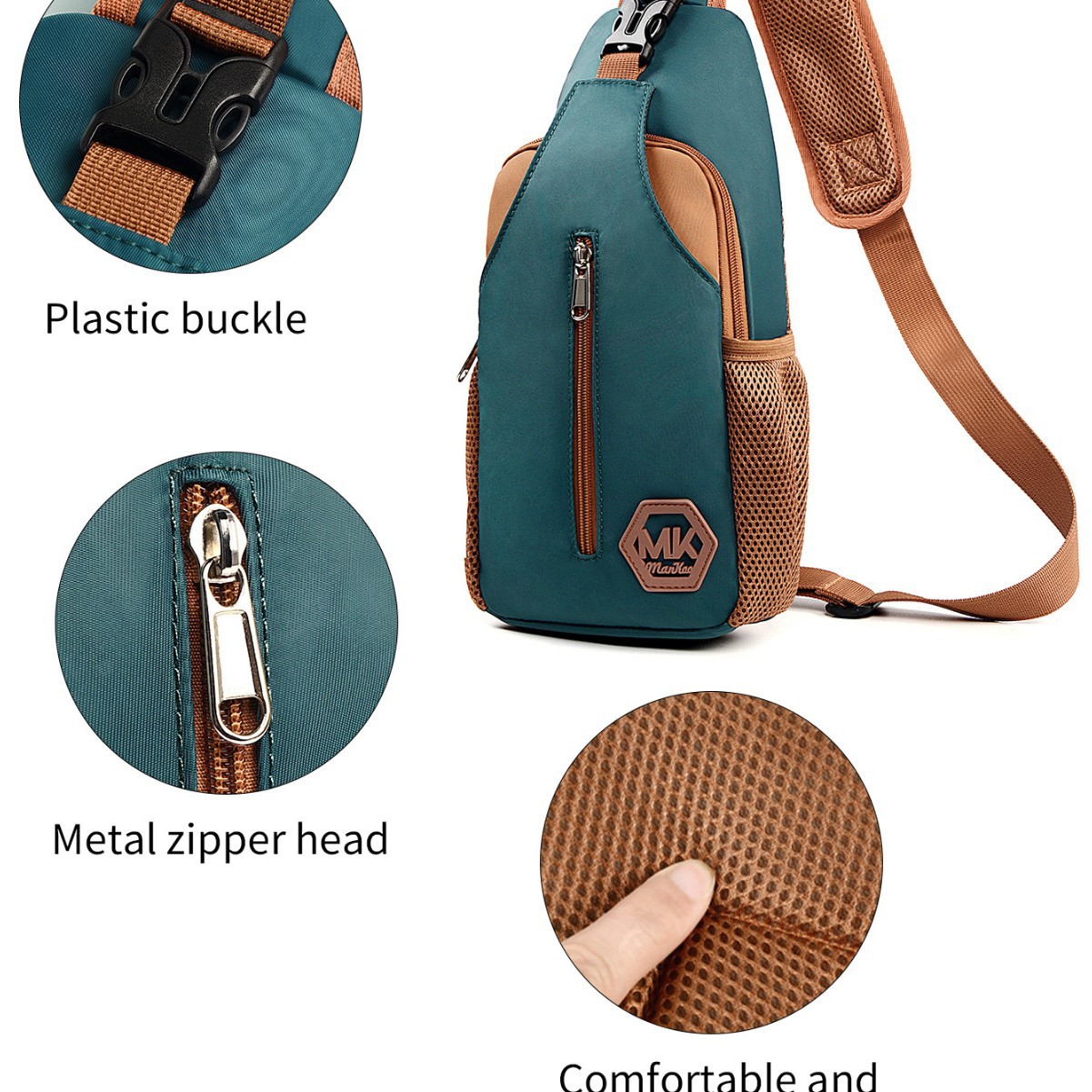 Cross-border waist bag, men's and women's sports bag, shoulder bag, wear-resistant crossbody bag, Korean style fashion bag, outdoor leisure chest backpack