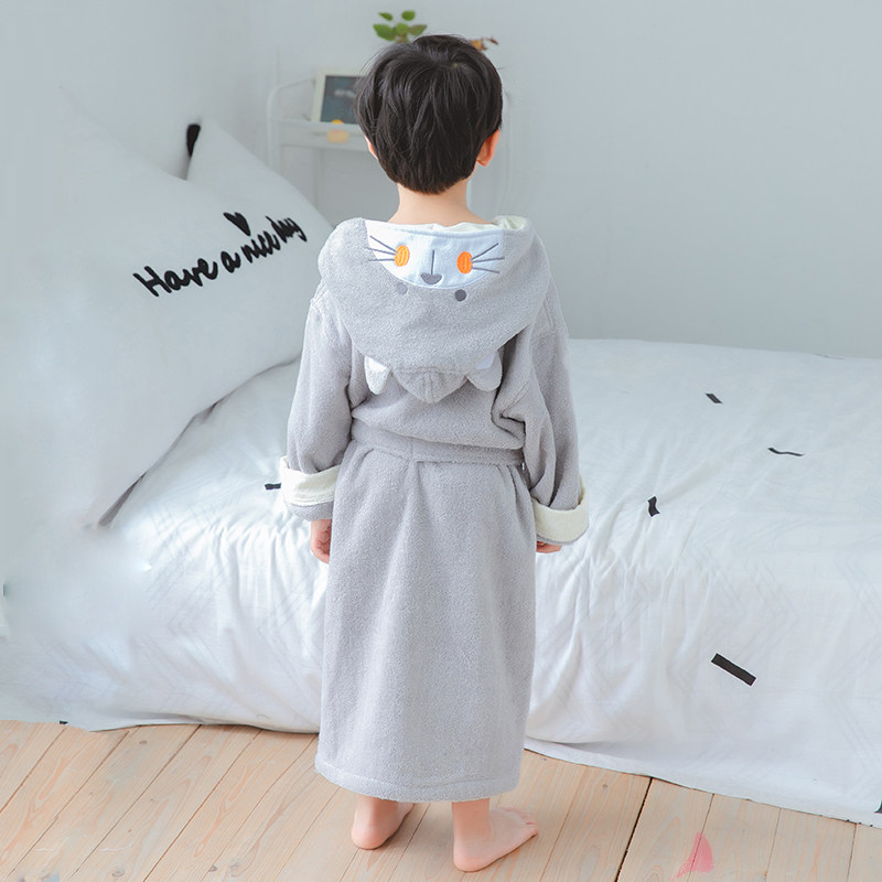 a类纯棉毛巾料男女童吸水速干浴袍 英夫仕睡袍/浴袍