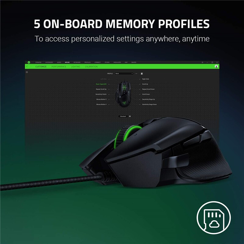 Razer/雷蛇 Basilisk v2 有线游戏鼠标 人体工程学宏设置 RGB照明 - 图1