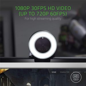 RAZER/雷蛇 Seiren X USB 网络摄像头 附带麦克风 内置照明 黑色