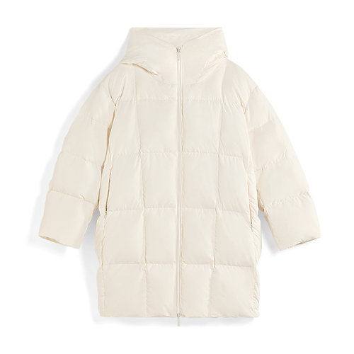 EXCEPTION例外女装秋冬款羽绒服鸭绒保暖连帽茧型宽松长款外套女 - 图3