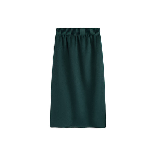 EXCEPTION例外女装秋冬款半身裙绵羊毛保暖裙摆开叉新中式裙子女 - 图3