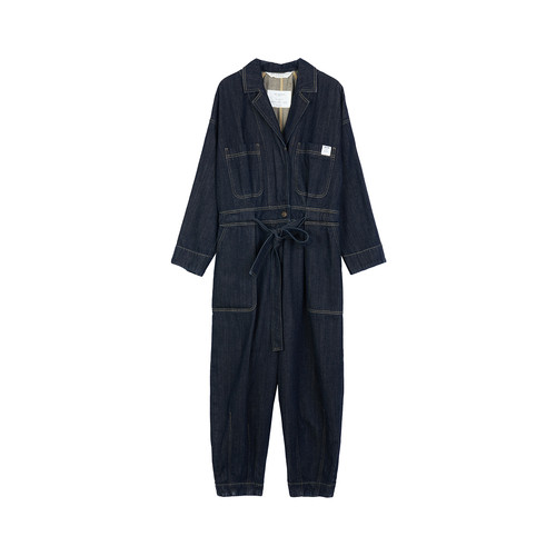 EXCEPTION例外女装春秋款牛仔舒适宽松休闲九分连体锥型裤 - 图3