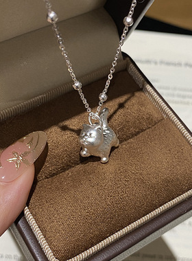 S999足银可爱立体卡通小猫项链