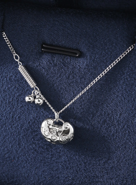 未晚纯银锁骨链女招财平安锁项链