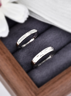 925纯银十字架开口情侣对戒