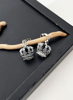 未晚S925纯银十字架皇冠吊坠