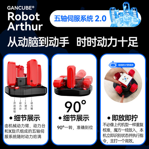 GAN魔方机器人智能5秒还原打乱复原三阶比赛训练专用套装儿童玩具 - 图2
