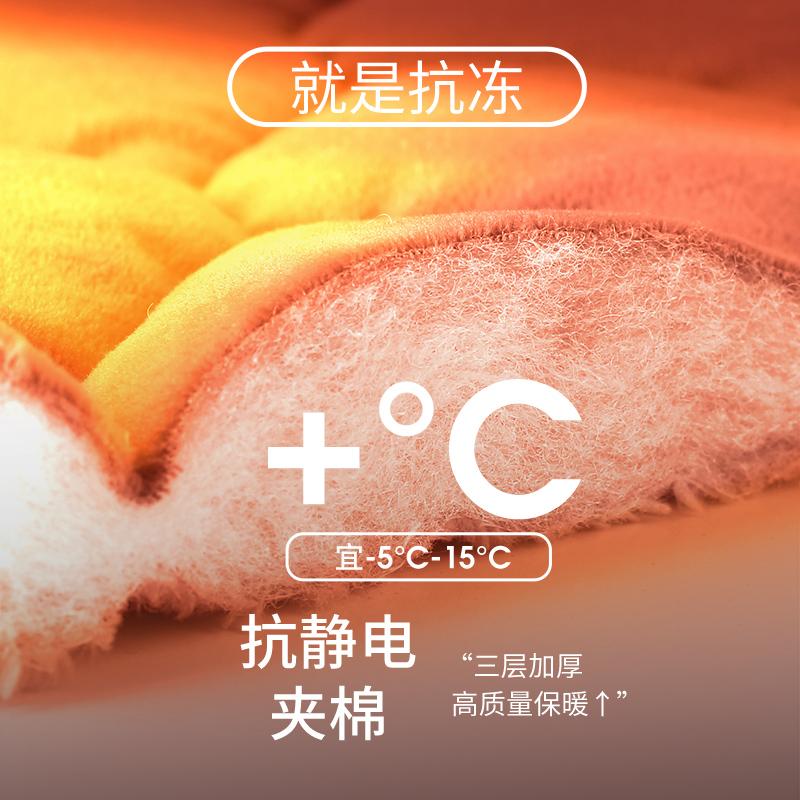 轩靓新中式睡衣女秋冬季加绒三层加厚夹棉袄珊瑚绒保暖家居服套装 - 图0