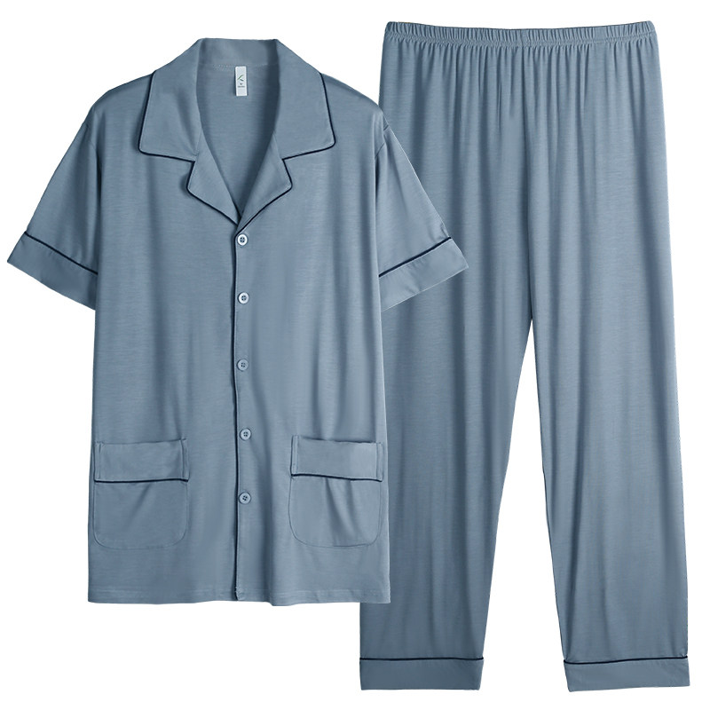 男士莫代尔夏季短袖长裤宽松睡衣 轩靓睡衣/家居服套装