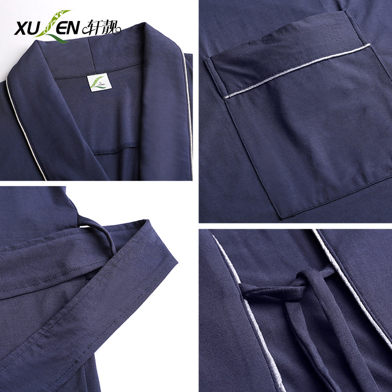 男士夏季长款莫代尔连体男款睡袍 轩靓睡袍/浴袍