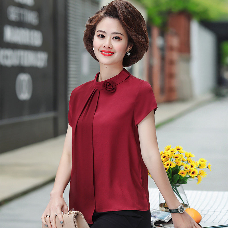 2021新款中年夏装洋气短袖t恤 江诗琪中老年女装