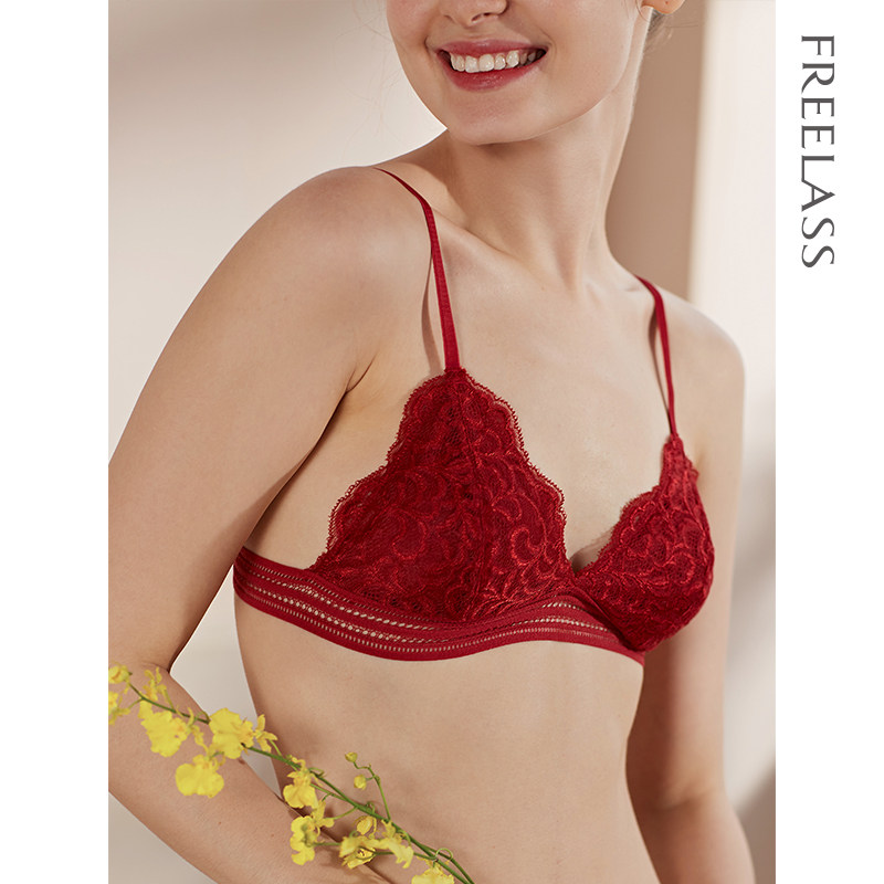 弗利少女本命年红色无钢圈薄款文胸 弗利少女文胸