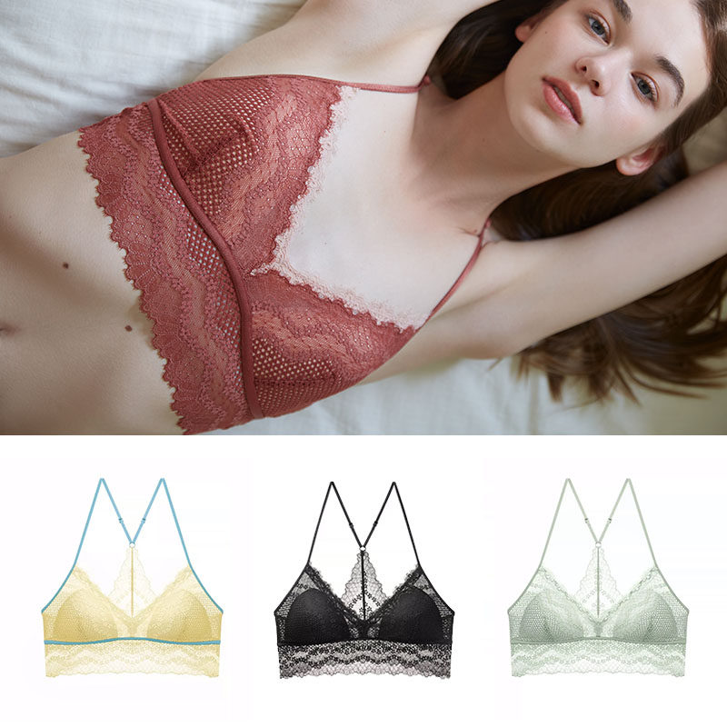 弗利少女法式蕾丝美背无钢圈文胸 弗利少女文胸