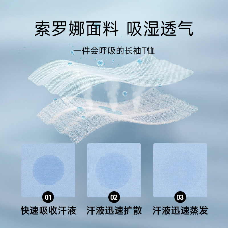 【高端基础T】卡宾长袖t恤男装春新款