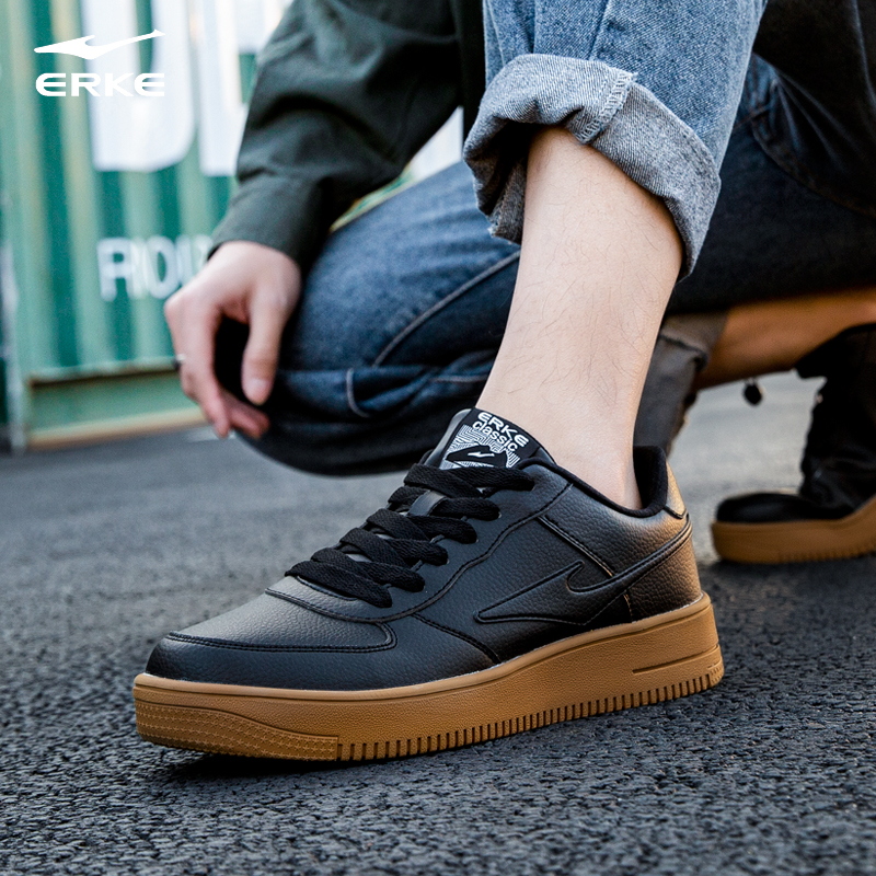 鸿星尔克板鞋男款运动鞋红星官方旗舰店秋冬皮面防水休闲鞋子男鞋,淘宝优惠券,粉丝福利购,淘宝优惠卷