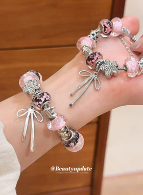 潘多la欧美跨境滴油镶钻吊坠手链