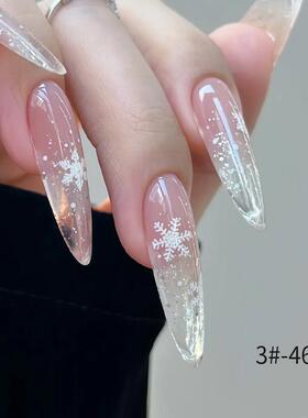 美甲白色雪花浮雕贴纸网红爆款圣诞法式镂空雪花指甲装饰贴画装饰